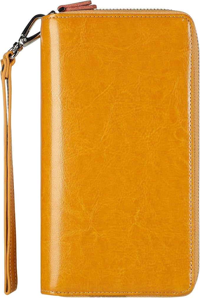 Lavemi Small Compact Women Wallet RFID Blocking Genuine Leather Bifold Purse with ID Windows