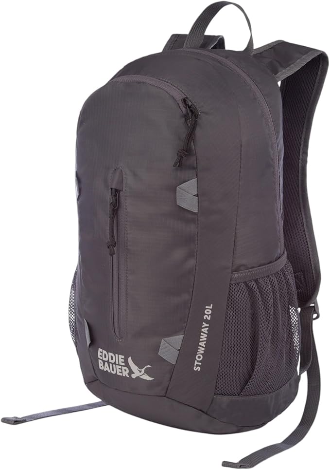 Eddie Bauer Stowaway Packable Backpack | Travel | Outdoor | Lightweight | Foldable | Durable | Ripstop Polyester | 20L - Dark Smoke