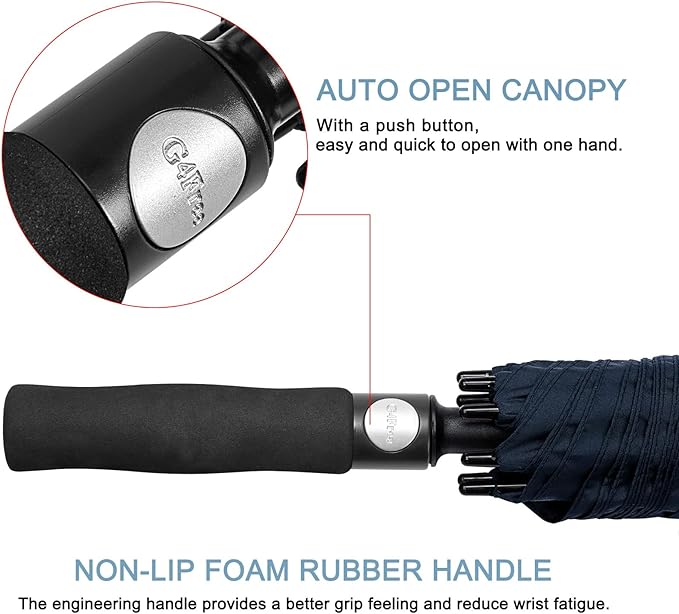 G4Free 47/54/62/68/72 Inch Automatic Open Golf Umbrella Oversize Extra Large Double Canopy Vented Windproof Waterproof Stick Umbrellas