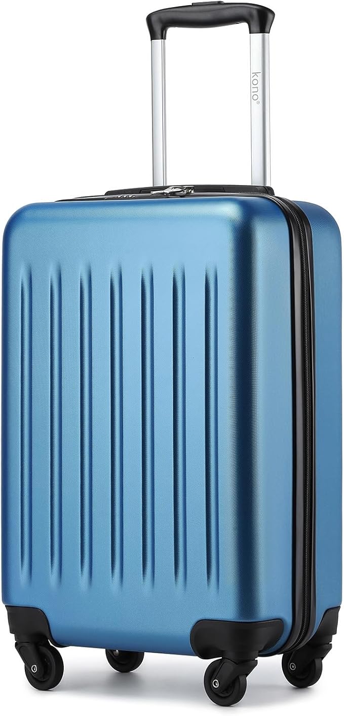 Kono 20-Inch Small Hardside Carry-on Suitcase with Spinner Wheels, Lightweight Rolling Cabin Suitcase for Airplane Travel (Navy, for 1-3 Days of Travel)