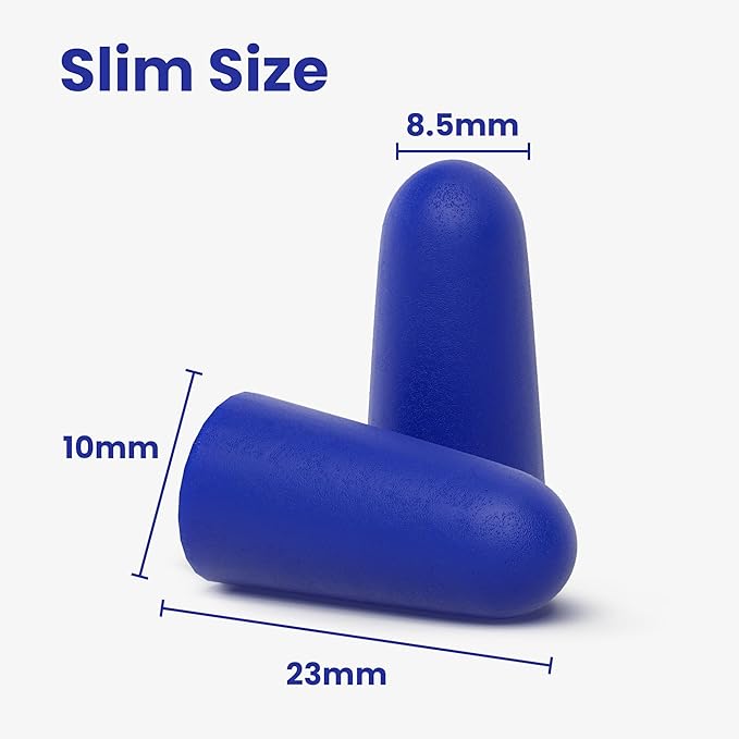 SnoozePlugs Slim - Small Earplugs for Small Ear Canals, Slim Ear Plugs for Sleeping, 60 Pairs Women's Earplugs for Sleep - 33db NRR Comfortable Soft Foam Plugs for Sleeping, Dispoable and Ultra-Soft