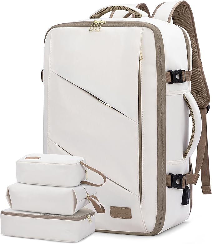 LOVEVOOK Travel Carry on Backpack, Large 40L Personal Item Travel Bag for Men & Women Flight Approved with 3 Packing Cubes, Suitcase Water Resistant Luggage Daypack Business Weekender Bag