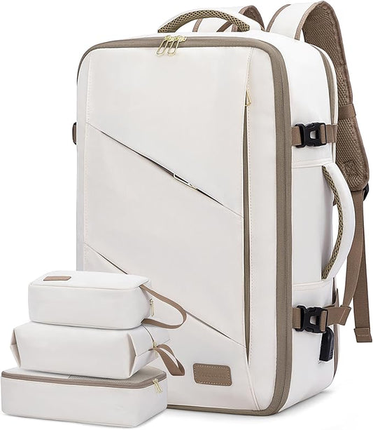 LOVEVOOK Travel Carry on Backpack, Large 40L Personal Item Travel Bag for Men & Women Flight Approved with 3 Packing Cubes, Suitcase Water Resistant Luggage Daypack Business Weekender Bag