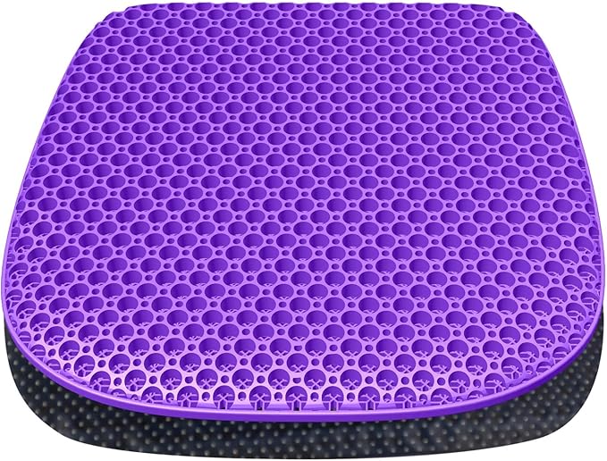 Large Gel Seat Cushion for Long Sitting with Non-Slip Cover, Soft & Breathable, Seat Cushion for Chair, Car, Office, Desk Chair, Wheelchair (18" x 17")