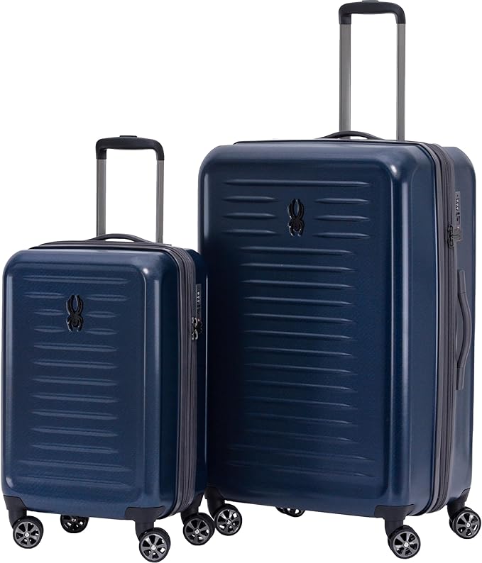 Spyder Rails 2 Piece Luggage Set with 360° Spinner Wheels, TSA Approved Lock, Expandable Hard Shell Suitcases (20 Inch Carry On + 29 Inch Checked)