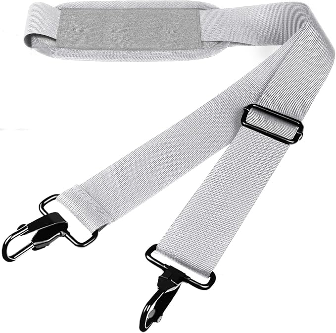 Askuko 56 Inch Shoulder Strap, Universal Adjustable Shoulder Belt Replacement Laptop Bag Shoulder Strap with Metal Hooks for Briefcase, Laptop Messenger Crossbody Bag, Luggage Duffel Camera, Grey