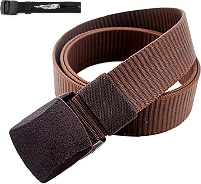 Money Belt for Men Security Belt with Hidden Money Compartment Pocket, Cashsafe Anti-Theft Wallet Non-Metal Buckle