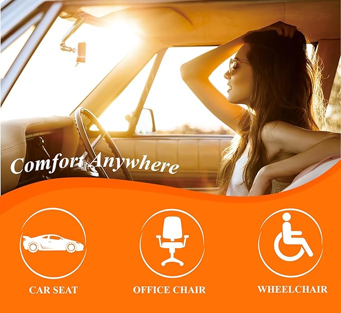 kingphenix Premium Car Seat Cushion, Memory Foam Driver Seat Cushion to Improve Driving View- Coccyx & Lower Back Pain Relief - Seat Cushion for Car, Truck, Office Chair (4D Mesh Gray & Black)