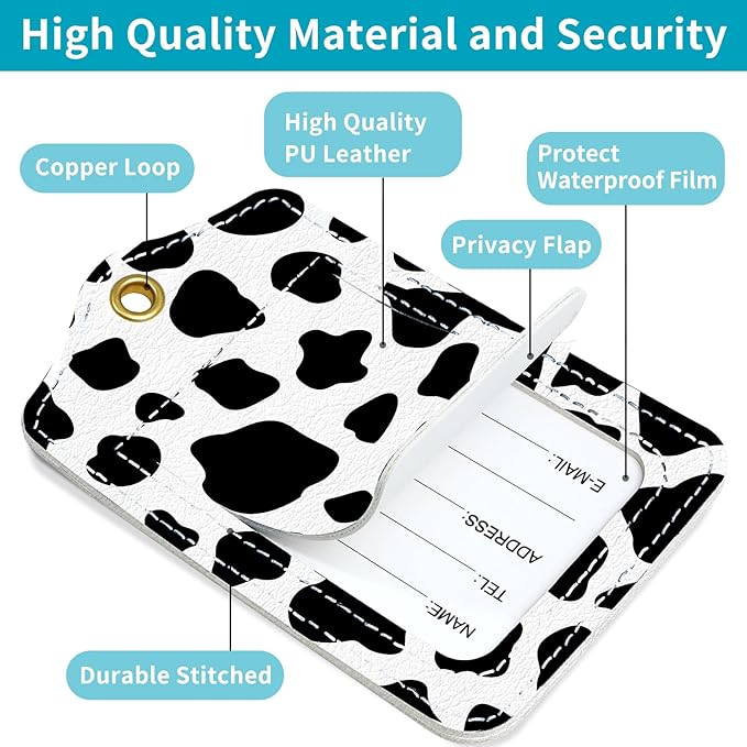 Luggage Tag, 3 Pack Travel Cruise Luggage Tags for Suitcases, Cute Suitcase Tags Identifiers Bag Tags with Privacy Flap, Baggage Name Tag for Women Men Luggage Backpack Handbag School Bag