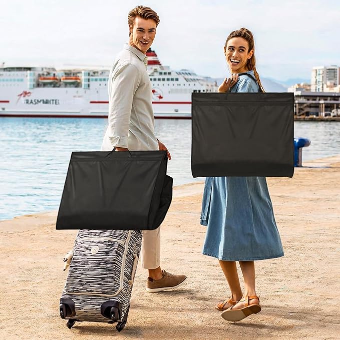 MISSLO 43" Mens Garment Bags for Travel Waterproof Suit Bags for Closet Storage for Shirts, Jackets, Coats, Black, 3 Packs