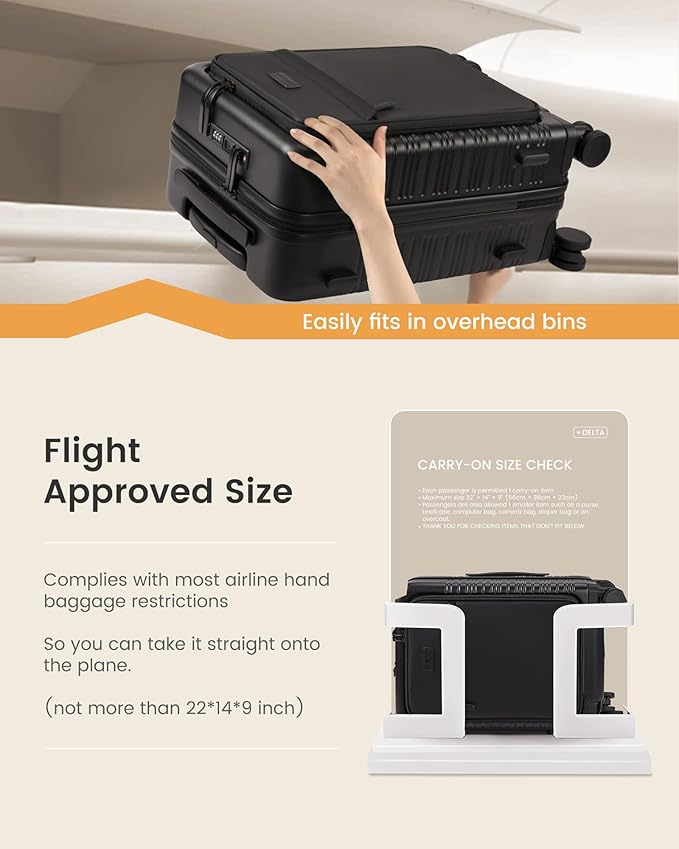 LOVEVOOK Carry On Luggage 22x14x9 Airline Approved with Detachable Pouch, 21 Inch Hardside Suitcases with Spinner Wheels, Lightweight Carry-on Luggage with TSA Lock for Women Men, 2PCS, Army Green