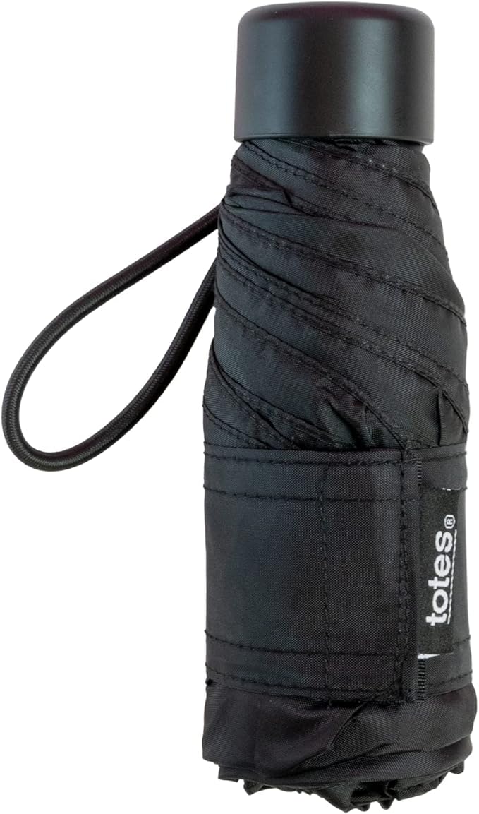 Totes MICRO MINI PURSE MANUAL UMBRELLA-MANY STYLES (Black Square)