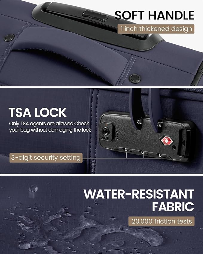 LOVEVOOK Medium Checked Luggage, 24 Inch Softside Suitcases with Spinner Wheels, Lightweight Suitcase with TSA Lock for Women Men, Large Luggage for Travel Business Trip