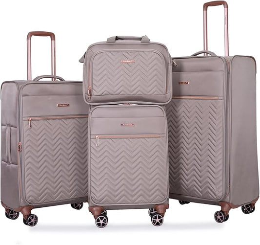 Travelhouse Luggage Set, Softside Suitcase 4-Piece (16/20/24/28), Expandable Lightweight Luggage Sets with Duffel Travel Bag,Suitcase with Double Spinner Wheels