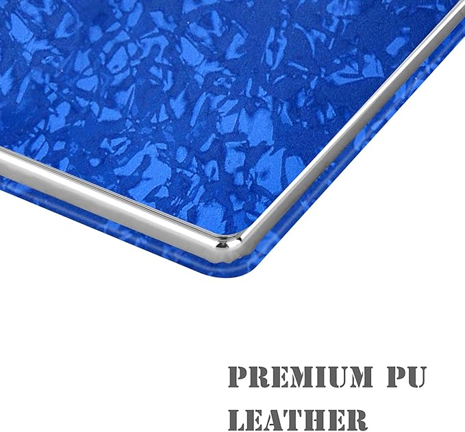 Compact Vanity Mirror for Men Women Girls, Slim Blue Rectangular Travel Makeup Mirror for Handbag Pocket Wallet, Portable Double-Sided Magnifying Cosmetic Mirror for Daily Work Business