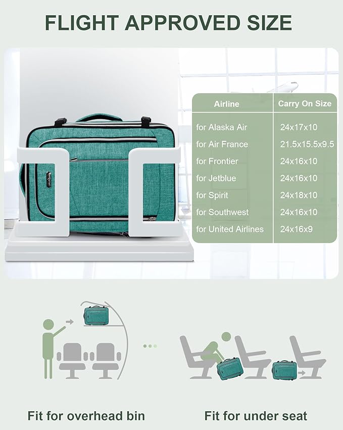 Travel Carry On 17.5" Laptop Expandable Backpack for Men Women, Personal Item Bag Waterproof Airline Approved with USB Charging Hole 3 Packing Cubes, Large Weekender Daypack Business Luggage Suitcase