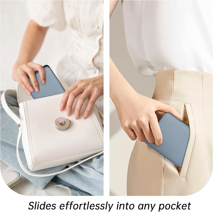 Toughergun Women’s Small Slim Leather Wallet with RFID Protection, Compact Bifold Mini Purse with Clear ID Window
