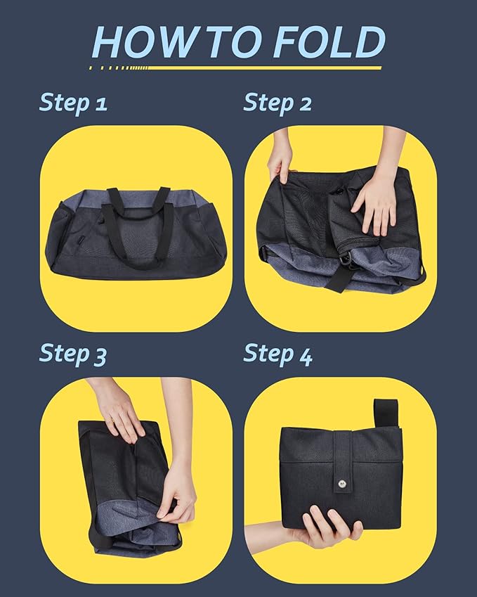 BAGSMART Gym Bags for Men Women, Foldable Travel Duffle Bag, Lightweight Weekender Duffel Bag With Shoe Compartment, Water Resistant Workout Duffle Sports Bag for Travel Yoga