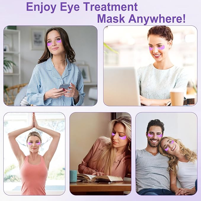 Eye Mask - 30 Pairs Retinol Under Eye Patches Skin Care Products,Eye Masks Skincare for Dark Circles and Puffiness, Reduce Wrinkles, Eye Bags and Fine Lines, for Women and Man - Deep Purple