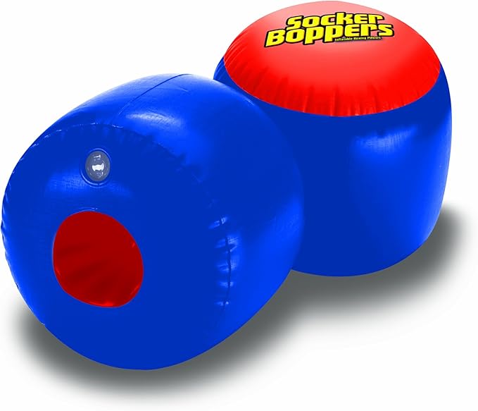 Socker Boppers Inflatable Boxing Pillows - Pair Boppers – colors will vary, Box and Bop, Durable Vinyl, Active Outlet That Aids in Agility, Balance and Coordination, Safe Fun Indoor or Out,(Pack of 2)