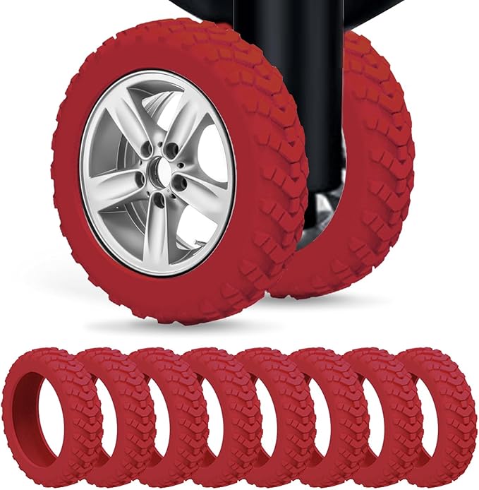 Luggage wheel covers suitcase wheels protectors for dual-wheeled luggage suitcase with a diameter of 2-2.4 inches /5-6cm (8, Red)