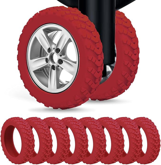 Luggage wheel covers suitcase wheels protectors for dual-wheeled luggage suitcase with a diameter of 2-2.4 inches /5-6cm (8, Red)