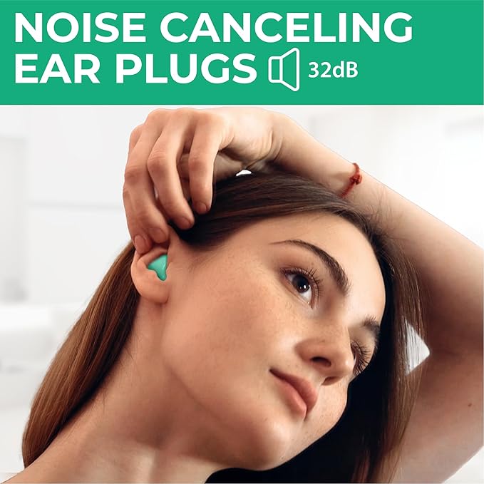 Peace&Quiet | PQ Wax Ear Plugs for Sleeping, Swimming - Soft Noise Cancelling Silicone Gel Wax Earplugs for Sleep and Swimmers, Ear Protection with Sound Blocking Level of 32 Db, Color: Green