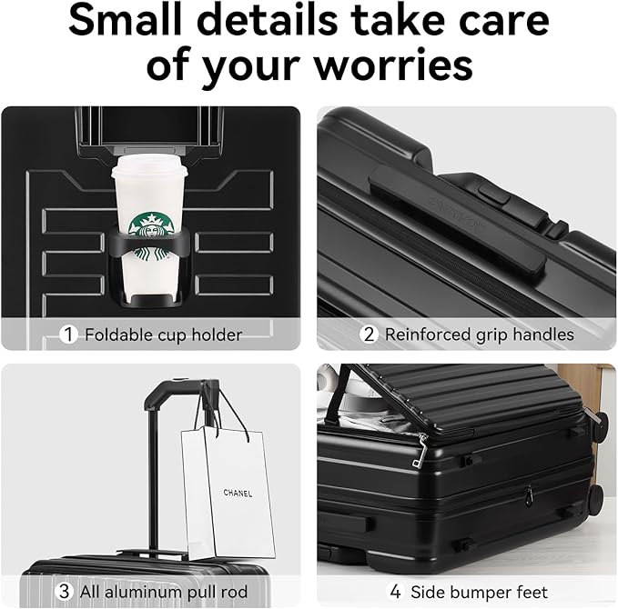 ROAMING Luggage Sets Hard shell Suitcase Top Opening Expandable with Wheels, Sturdy Large Suitcase Tsa Lock 20 Inch Carry on 28 Inch Checked Luggage, 2-Piece Set (20/28) for Travel Woman Men. Black