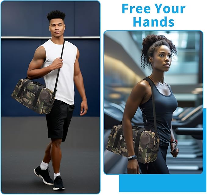 Small Gym Bag 14 inch lightweight Carry On Mini Duffel Bag for Travel Sport - Camo