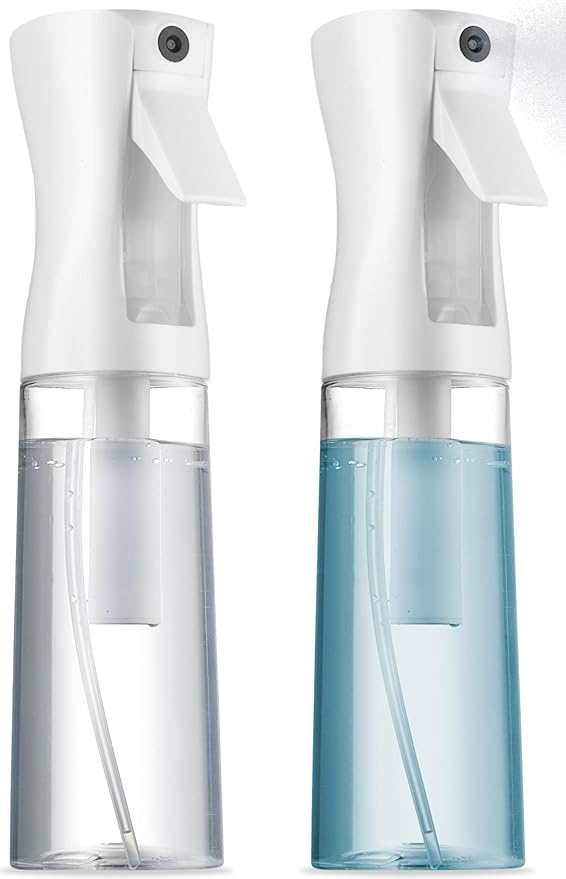 2 Pack Continuous Spray Bottle for hair - 10 Oz Ultra Fine Mist Sprayer | Water Spray Bottle For Hair Mister Spray Bottle | Hair Spray Bottles For Hairstyling, Cleaning, Salons (2pk 10oz)