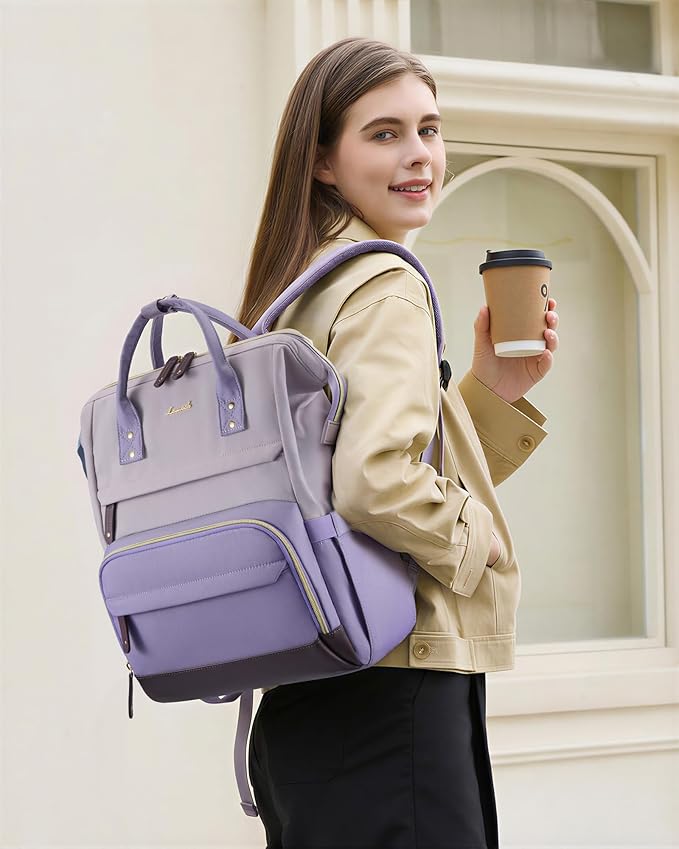 LOVEVOOK Laptop Backpack for Women, 15.6 Inch Work Business Backpacks Purse With Large Capacity
