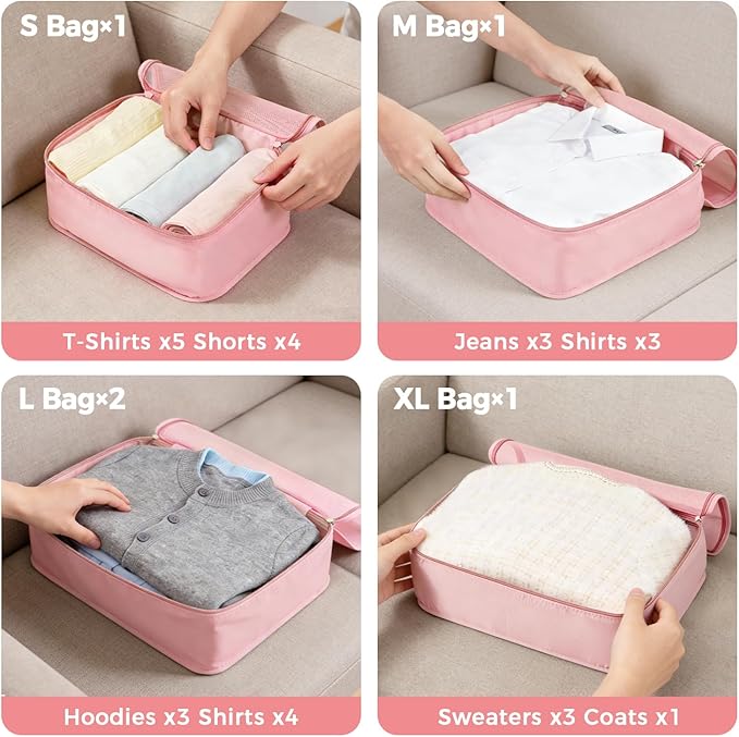 BAGAIL 9 Set Packing Cubes with Packing List Luggage Packing Organizers for Travel Accessories