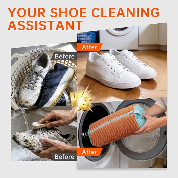 1PCS Shoes Washing Machine Bags, Laundry Shoe Bag for Washer and Dryer, Reusable and Durable Zipper Sneaker Shoe Washing Bag, Tennis Shoes Cleaning Bag for All Shoe Types (Chocolate)