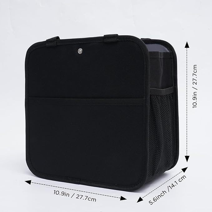 Large Luggage Travel Cup Holder, Oversized Luggage Cup Holder for Suitcase with Big Storage Compartment, Hands-Free Travel Organizer (Black)
