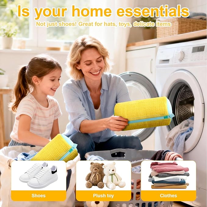 Shoe Washing Machine Bag,Laundry Shoe Bag For Washer And Dryer,Shoe Washing Bag for Washing Machine, Shoe Cleaning Bag For All Shoe Types Reusable Shoe Washing Bag (Grey 2pcs)