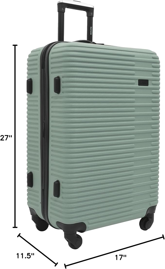 kensie Women's Hillsboro Luggage & Travel Bags Set, Green Granite, 4 Piece Set