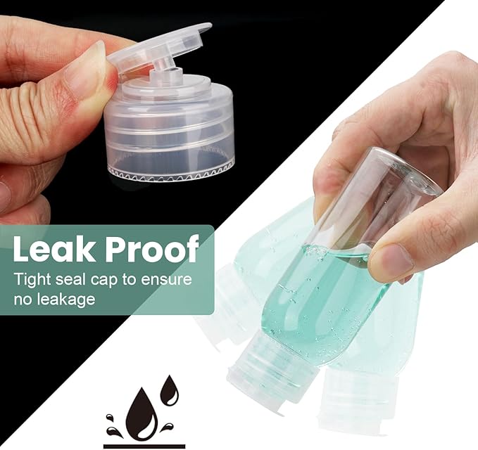 6 Pack 3.4oz Travel Bottles for Toiletries Leak Proof Travel Size Toiletries TSA Approved Squeeze Bottles with Flip Cap Wide Mouth Containers for Shampoo Conditioner Body Wash Lotion(Clear)