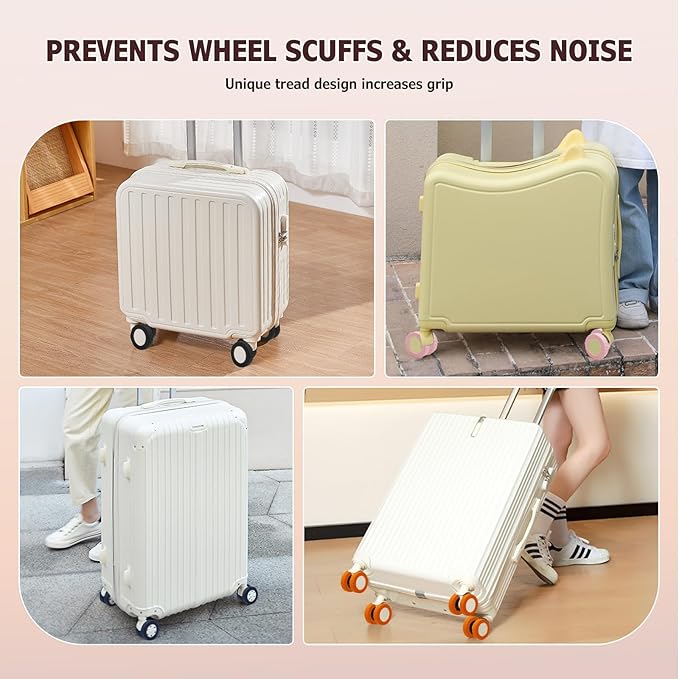 XYOFUN Luggage Compartment Wheel Protection Cover - Upgraded 8-Pack Anti Dust & Scratch Noise Reduction Carry On/Travel Suitcase Wheel Protector - For 2-2.4" wheels - Gradient Red