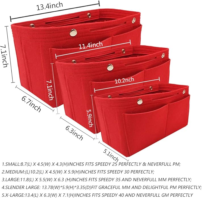 LEXSION Felt Purse Organizer Insert - Multi Pocket Bag in Bag Organizer Shaper
