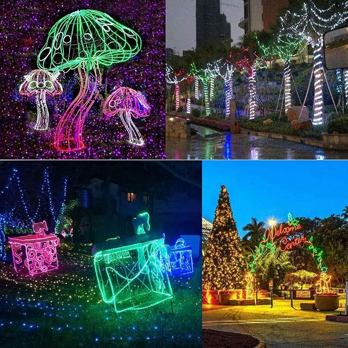 2-Wire Waterproof 1/2" LED Rope Light Kit, 110V-120V PVC 30 LED/M Tube Lights Strip for Background, Outdoor, Christmas, Home Decoration (16.4ft/5m, Green)