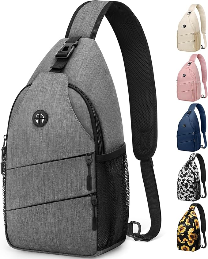 Crossbody Bags for Women Men Trendy Sling Bag Backpack Casual Chest Bag with Convertible Shoulder Strap