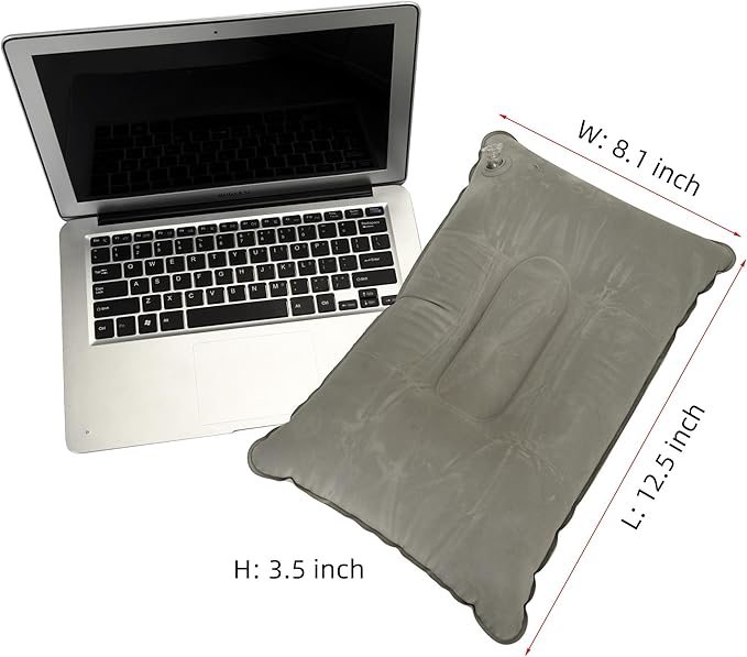 3 Pieces Inflatable Travel Pillow for Camping, Home Office Sleeping Pillow, Head Neck Lumbar Support, Ultralight Portable Compact and Soft, Airplane car Hiking Backpacking Trip Pillow