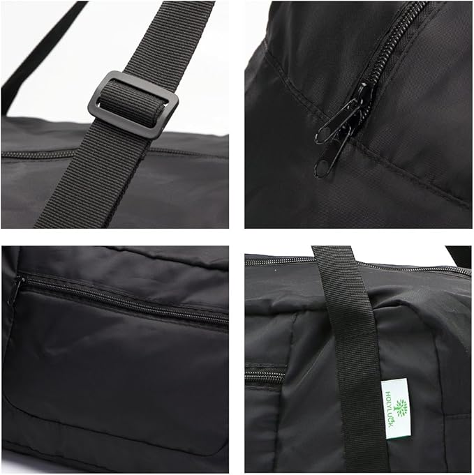 HOLYLUCK Foldable Travel Duffel Bag For Women & Men Luggage Great for Gym (black) One_Size