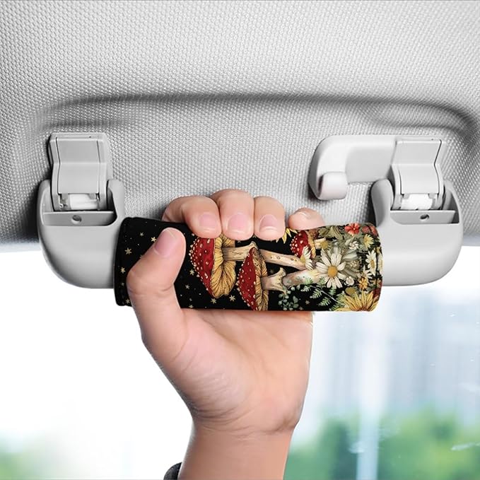 BIGCARJOB Mushroom Sunflower Luggage Handle Wrap Set for Suitcase 2 Pieces Suitcase Identifier Protective Cover Trolley Case Grip Travel Luggage Accessories Door Handle Replacement