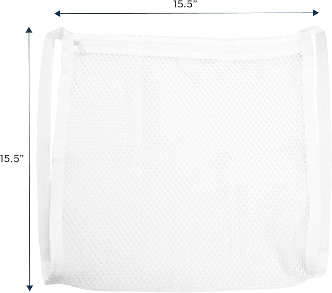 S&T INC. Sneaker Dryer Bag, Dryer Door Shoe Net with Elastic Straps, Sneaker Laundry Bag for Shoes, White, 15.5 Inch x 15.5 Inch, 1 Pack