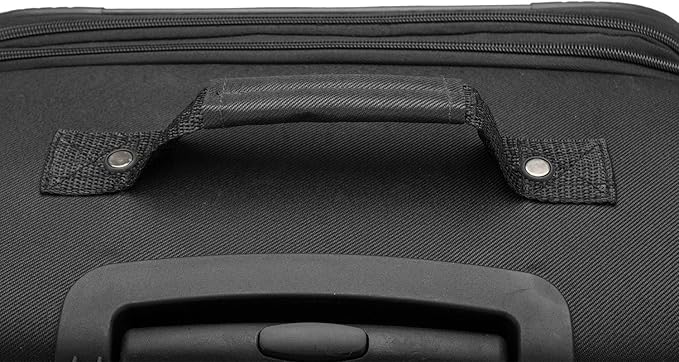 U.S. Traveler Aviron Bay Expandable Softside Luggage with Spinner Wheels, Black, Large 31-Inch