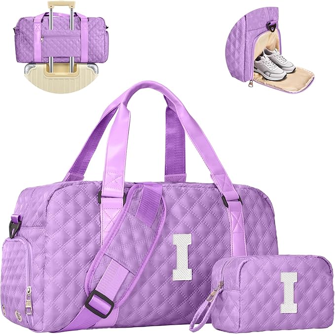 Teen Girl Gifts Trendy Stuff, Personalized Gifts, Initial Travel Duffel Bag or Teens, Monogram Overnight Bag, Trendy Stuff Gifts for Girls Friend Birthday Teacher Gift