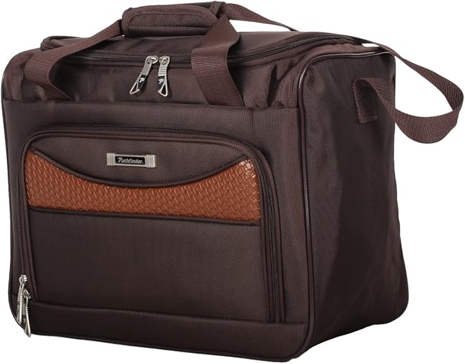 Pathfinder Luggage Sets with Spinner Wheels, Softside Expandable 20" 24" 28" Suitcase Carry-On 15 Inch Tote Bag