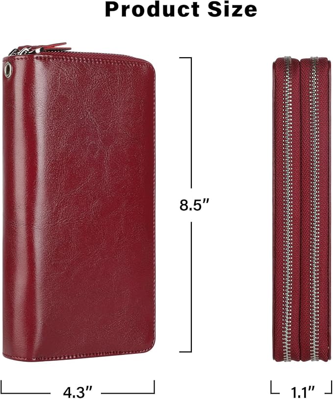 Lavemi Small Compact Women Wallet RFID Blocking Genuine Leather Bifold Purse with ID Windows