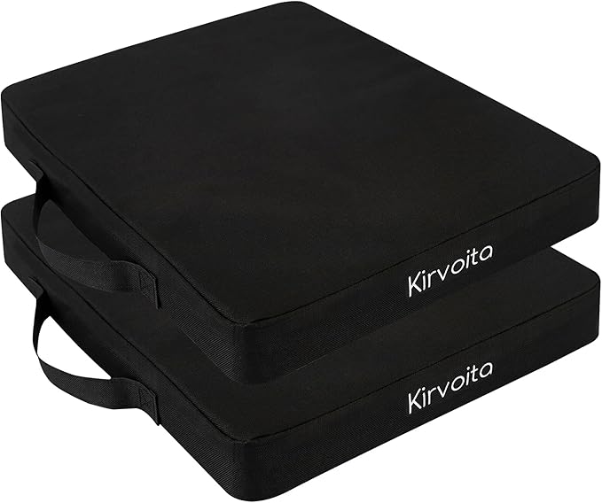 Multi-Functional Stadium Seat Cushions 2 Pack, Waterproof Oxford Filled with High Resilence Sponge, for Any Outdoor Events Use (Black)